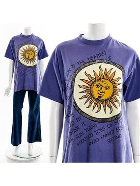 Sun Facts Celestial Vintage Tshirt Solar Eclipse